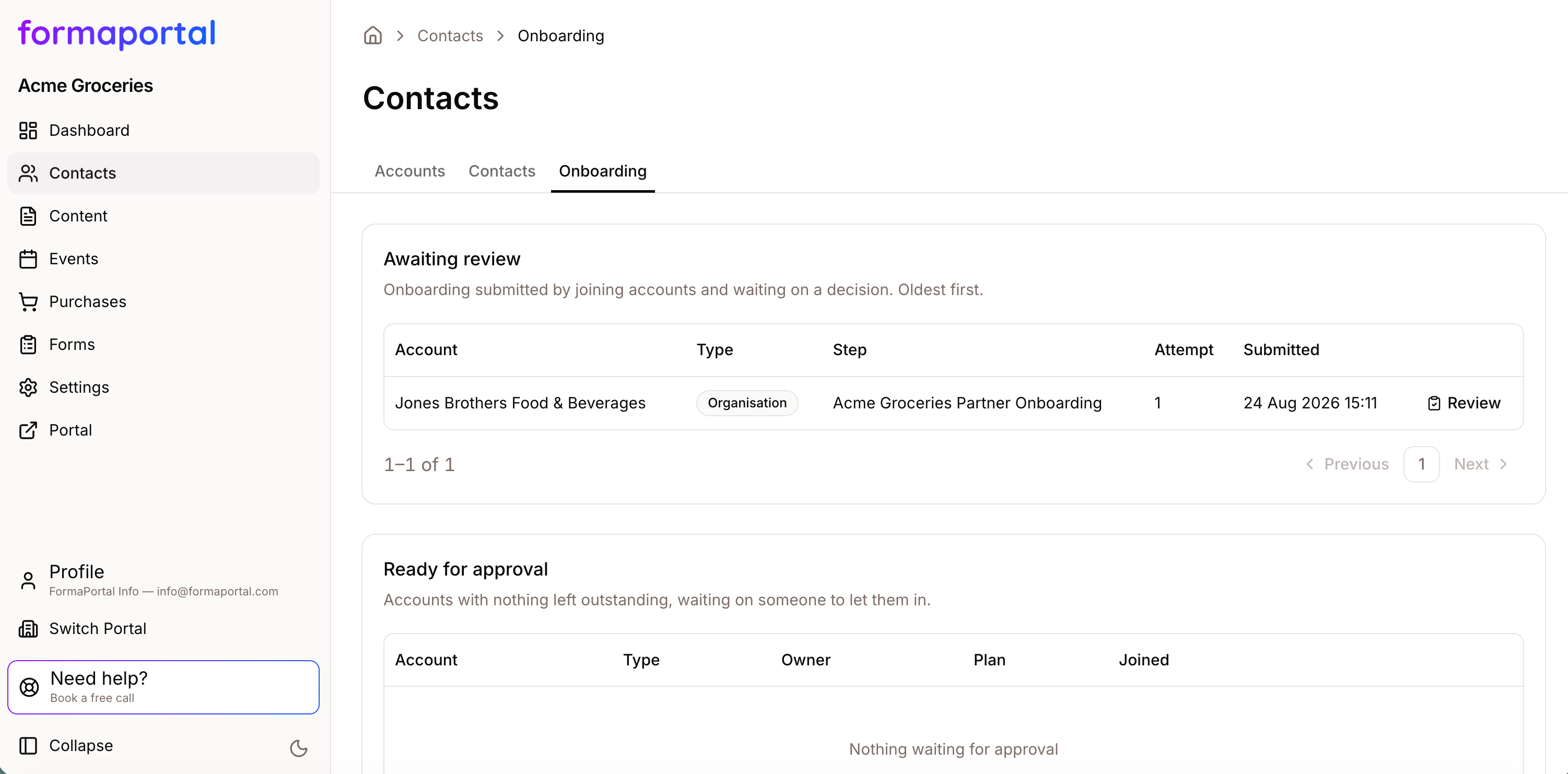 Approve Applications in Dashboard